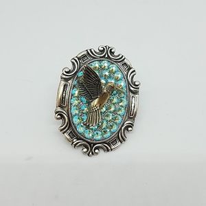 GASOLINE GLAMOUR Jewelry - Rhinestone hummingbird cocktail ring sample GASOLINE GLAMOUR Jewelry - Rhinestone hummingbird cocktail ring sample